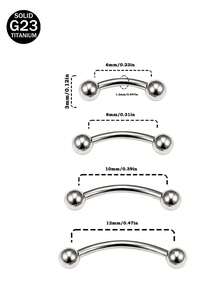 3PCS/10PCS Body Piercing Kit For Eyebrow,Rook Piercing G23 Titanium Banana Bar Eyebrow/Rook Jewelry At Home Self Body Piercer Kit - Multicolor - View 3
