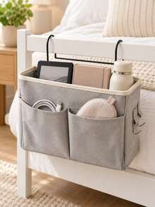 2pcs/1pc Bedside Hanging Storage Organizer, Washable Fabric Material, Suitable For Dormitory Bunk Bed, Desk And Other Places, Equipped With Metal Frame Hook, Can Hang Multiple Storage Pockets. - Multicolor - View 10