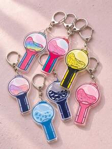 7 Pcs Army Bomb Album Acrylic Keychain. Wings/Butter And Other Album Color Mini Lightstick Keychain, Support Decoration, Tour Merch, Concert Must-Haves, Tour Essentials, Fan Support Items, Phone Decoration, Friendship Keychain, Party Gift And Perfect Holiday Gift - Multicolor - View 2