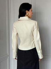 Women's Street Elegant Vacation Long Sleeve Jacket - Apricot - View 10