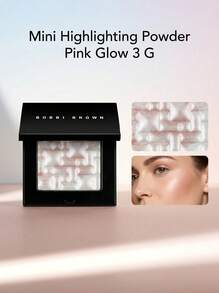 Bobbi Brown Mini Highlighting Powder Pink Glow 3 G – Highlighter, Illuminating, For Women, Pink Glow, Light-Reflecting Pearls, Suitable For Daily Makeup - Pink Glow - View 1