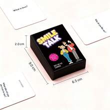 SMILE TALK Couples Icebreaker Conversation Card Game, 52 Fun Icebreaker Question Cards, Help Deeper Connection And Emotional Bond, Suitable For Date Night, Romantic Holiday Or Daily Conversation, Creative Gift For Boyfriend, Girlfriend, Husband Or Wife - Black - View 2