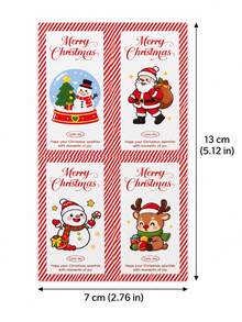 300pcs Christmas Gift Sealing Stickers Cute Festive Holiday Labels Self Adhesive Gift Box Packaging Party Favor Present Wrapping New Year DecorationsAssorted - Multicolor - View 2