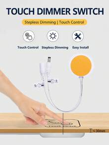 5V-24V 5A Dimmable LED Strip Light Touch Sensor Switch Controller, Hidden Installation Without Drilling - White - View 3