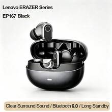 Lenovo 藍牙耳機 主動降噪 長續航 防水 TWS 無線入耳式 時尚運動睡眠舒適佩戴 原裝 Lenovo 藍牙耳機 - 黑色 - 查看 11
