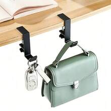No-Drill Desktop Hook, Heavy-Duty Metal Clamp-Style Hanging Rack, Suitable For Office And Home Storage, Adjustable Screw-Fixing Bracket - Hook - View 1