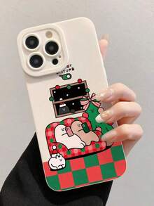 1pc Cozy Christmas Living Room Cat Cartoon Print Phone Case,Compatible With IPhone 18 Pro Max 17 Pro Max 16 Pro Max 15 Pro Max 14 Pro Max & 11/12/13/14/15/16/17/18 Pro/Plus - Multicolor - View 1