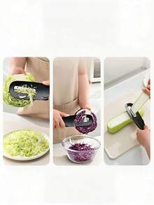 1 cái dụng cụ gọt và thái rau củ đa năng, thiết kế lưỡi xoay 3 trong 1, miệng rộng, tiện lợi để chế biến nhiều loại rau củ, phù hợp cho khoai tây, táo, các loại rau củ quả hỗn hợp, cà rốt, dưa chuột và nhiều loại khác, dụng cụ nhà bếp tiện dụng - Nhiều màu - Xem 4