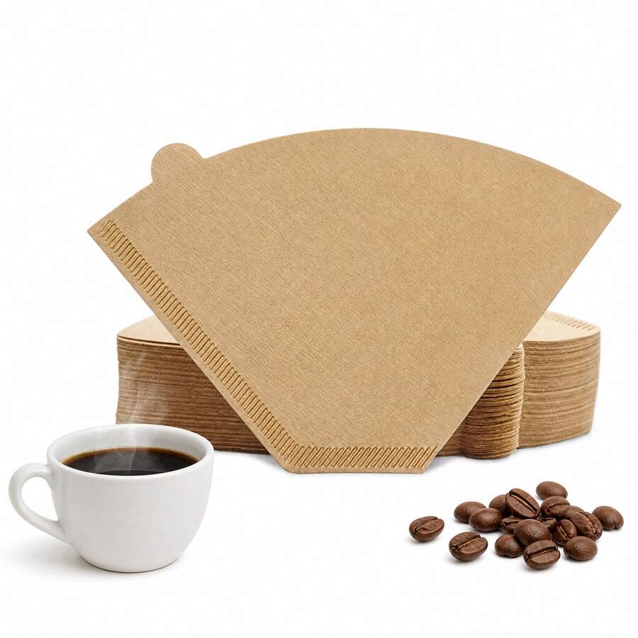 100pcs Fan-Shaped Coffee Filter Paper, Suitable For Pour-Over Coffee Maker, Drip Coffee Cup, U101 U102 U103 Cone Filter, Back To School Essential