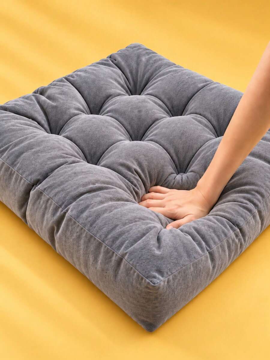 Bantal Lantai Tatami Persegi Besar 55CM, Bantalan Kursi Berumbai Tebal, Bantal Lantai Empuk Lembut untuk Ruang Tamu, Kamar Tidur, Membaca, Meditasi & Tempat Duduk di Lantai - Bantalan kursi tebal persegi - View 1