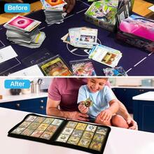 Premium ZIP Trading Card Binder Album Folder-12 Pocket 480 Card Leather-Covered - 26HHQ-WIN-UK-Card Album - View 7