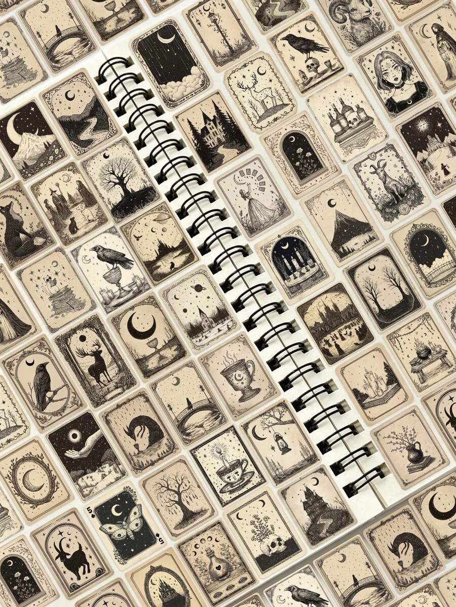 50 قطعة، ملصقات بطاقات تاروت قوطية، لوازم ألبوم الصور، ملصقات بتصميم إبداعي وجمالي، ملصقات زخرفية مقاومة للماء، مناسبة لأغطية الهواتف المحمولة، الأجهزة اللوحية، الهواتف المحمولة، أجهزة الكمبيوتر المحمولة، الحقائب، السيارات، الدفاتر، الخوذات، الجيتار، ألواح التزلج، أجهزة الكمبيوتر - 50 قطعة - مشاهدة 1