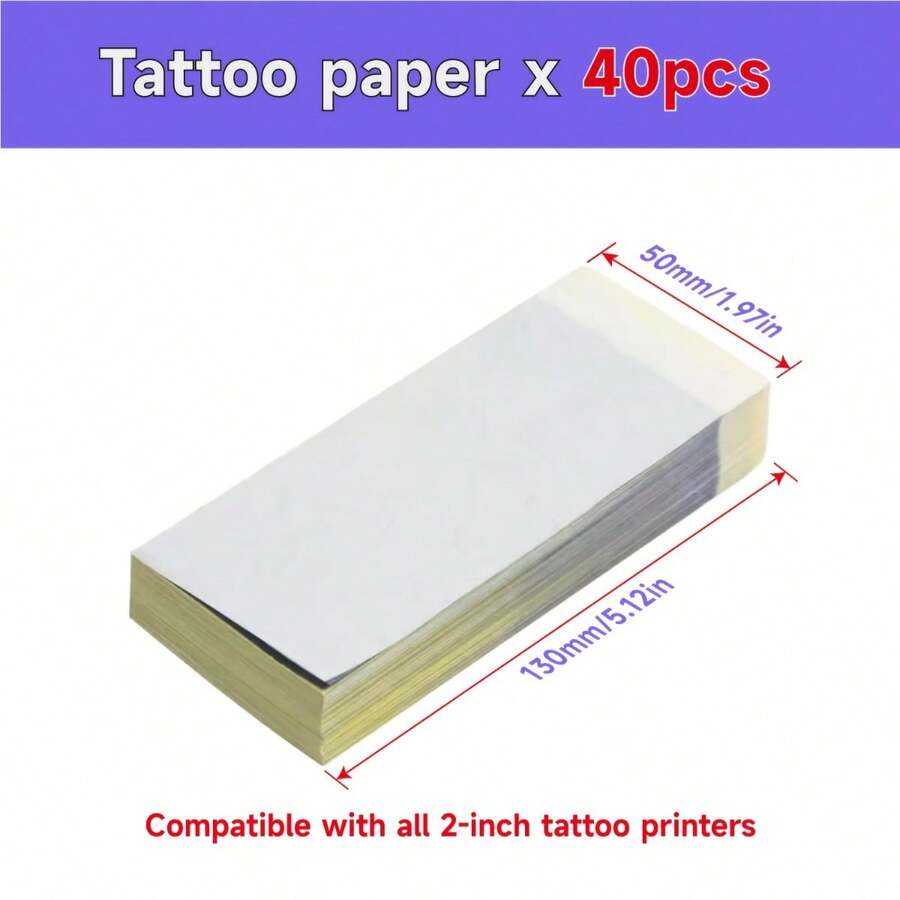 [Tattoo Transfer Paper] 2" Tattoo Transfer Paper, Compatible With C50 Printers, 130Mm/5.12In, 50Mm/1.97In, Multiple Ways To Combine, Skin-Friendly, Transfers Clearly, And Saves Paper For Small Designs