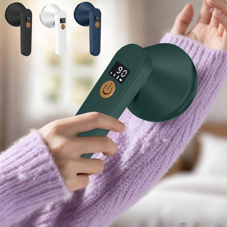 可充電毛衣除毛球器 電子布料刮毛器 6刀片 數位顯示 毛球與起毛去除器 適用於衣物、圍巾、沙發、家具、地毯 - 多色 - 查看 1