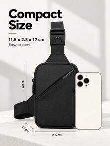 NYXIA Tas Selempang Dada Pria yang Ringkas, Tas Bahu Crossbody Ringan dengan Tali yang Dapat Diatur, Kantong Resleting untuk Perjalanan, Komuter, dan Kebutuhan Sehari-hari - MultiWarna - View 4