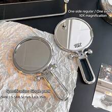 2X/5X/10X Magnifying Glass, Portable Handheld Mirror With Handle - Double-Sided Handheld Mirror, Premium Polished Metal & HD Clear Glass , Foldable Stand Dual‑Use Design ,For Girls & Makeup Enthusiasts,Portable Cosmetic Mirror For Dorm, Travel & Gift - Multicolor - View 10