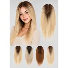 Penutup Rambut Wanita dari Rambut Manusia Asli Ukuran 7x11cm, Model Jepit, Menutupi Akar Rambut Beruban Alami, Rambut Palsu dengan Dasar Renda yang Tak Terlihat dan Bernapas, Panjang 12 Inci, Cocok untuk Rambut Tipis - MultiWarna - View 8