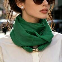 1pc Solid Color Polyester Scarf, All-Match Versatile For Autumn/Winter - Multicolor - View 8