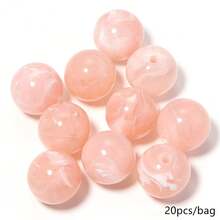 20pcs/Pack 20mm Acrylic Dual-Color Cloud Gradient Beads DIY Handmade Phone Chain Keychain Bag Charm Clothing Belt Decoration Large Diameter Beads - 20mm Two-tone Round Bead - View 33