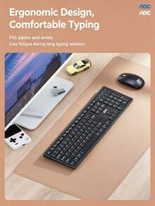 AOC KM200 Business Keyboard And Mouse Combo, Splash-Resistant Keyboard, Anti-Slip Mouse Grip, Compatible With Laptops And Desktops, High Performance And Value - View 3