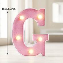 1pc 16cm Home Birthday Party Decoration LED Pink Marquee Letter Lights, Battery Powered Light Up Alphabet Letters,Wedding Proposal Decoration Marquee Letters Lamp,Christmas Home Decor Letters Sign Light,Illuminated LED Alphabet Lights - 16cm Pink Letters - View 23
