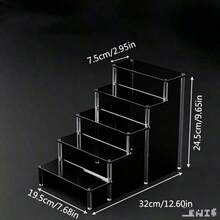 Kệ trưng bày trang trí acrylic màu đen, giá lưu trữ để bàn, phù hợp cho mỹ phẩm, chai nước hoa và bộ sưu tập trang sức - màu đen - Xem 9