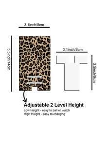 Leopard Print Phone Stand, Convenient Phone Charging Accessory, Portable Stand, Suitable For Office, Study, Travel, Leisure, Portable, Dual Height Adjustable - Multicolor - View 4