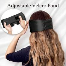 100% Mulberry Silk Sleep Mask, Unisex, With Adjustable Strap, Full Size Large Sleep Mask, Completely Blocks Light, Suitable For Overnight Sleep, Travel And Napping, Dark Color - Black - View 7