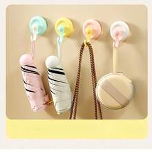 4pcs Cute Colorful Suction Cup Hooks, Removable No-Drill Wall Hooks For Baby Room, Bathroom, Towel And Miscellaneous Storage - Multicolor - View 3