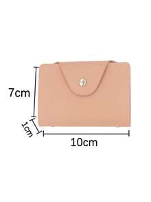 1pc Solid Color PU Leather Convenient 20-Page/24-Page Randomly Sent Creative Multi-Slot Glue Page Card Holder Business Card Wallet - Multicolor - View 4
