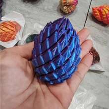 1pc 3D Printed Deformable Dragon Scale Fidget Egg, Twistable Rotatable Swingable Dragon Toy, Creative Finger Stress Relief Desktop Toy, Holiday Gift And Party, Random Color - Gashapon M - View 3