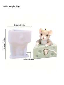 3D Mouse Holding Cheese/Corn Silicone Mold Suitable For Resin Casting, Candle Making And Clay Crafts - Cheese Mouse Mold With Fine Texture Suitable For DIY Pen Holder, Wax Art, Resin Crafts And Holiday Decoration - Cheese Mouse Mold - View 6
