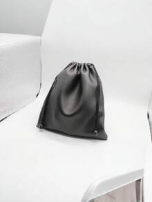 Tas Penyimpanan dan Tas Hadiah Earphone Kulit PU Lembut dengan Tali Serut, Tas Headphone Portabel Serbaguna, Kantong Headset Gaming, Tas Aksesori Kerajinan Perhiasan - Hitam - View 4