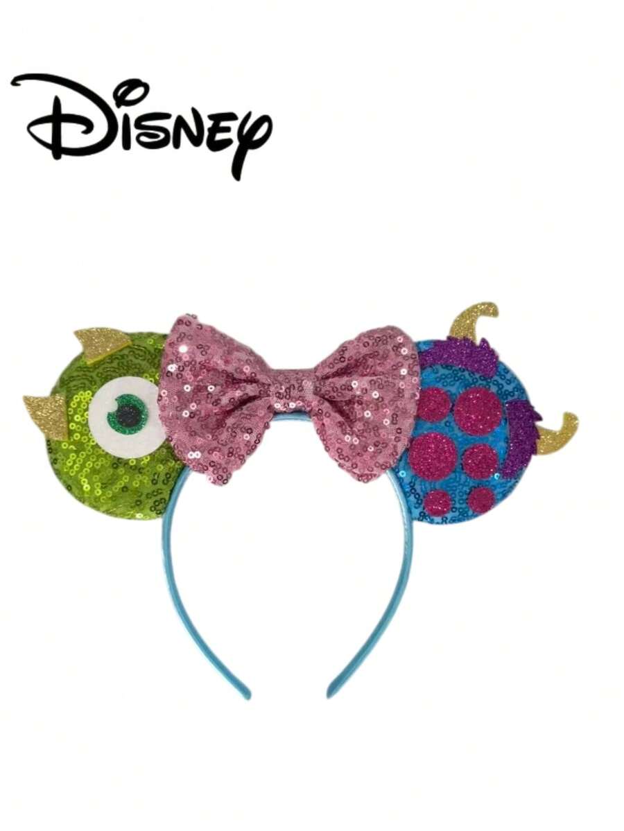 Disney 1pc Polka Dot Sequin Big Eye Cute Bow Headband, Party Costume Accessory, Suitable For Valentine's Day Gift, Holiday Party - 1pc(random color) - View 1