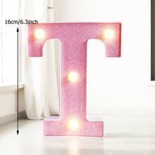 1pc 16cm Home Birthday Party Decoration LED Pink Marquee Letter Lights, Battery Powered Light Up Alphabet Letters,Wedding Proposal Decoration Marquee Letters Lamp,Christmas Home Decor Letters Sign Light,Illuminated LED Alphabet Lights - 16cm Pink Letters - View 13