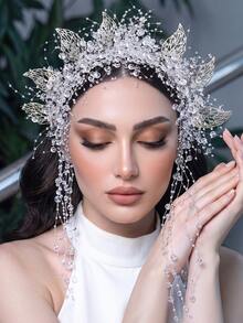 優雅流蘇新娘髮箍 手工女款頭飾 適合婚禮派對髮飾 - 銀色 - 查看 3