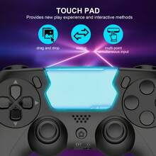 GAMINJA P48 Wireless Controller, Compatible With P4 Slim/P4 Pro/P3/PC Console, With 6-Axis Motion Sensing, Dual Vibration, Built-In Speaker, Motion Gyroscope, Headphone Jack, Touchpad - View 7