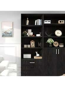 1 Roll Black Wood Contact Paper, Peel And Stick Wood Wallpaper For Cabinets, Tables, Chairs, Room Background Renovation Stickers - B - View 8