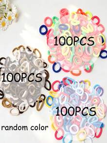150/300pcs Women's Fashion Colorful Elastic Hair Ties Hair Scrunchies Set Hair Accessories (Random Color, OPP Packaging) - Multicolor - View 8