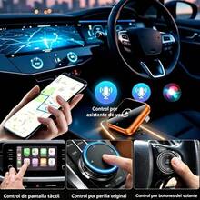 Adaptador Inalámbrico 2 en 1 para CarPlay y Android Auto, Convertidor Wireless para Vehículos con Pantalla Compatible, Conexión Bluetooth para Auto - A - Ver 7