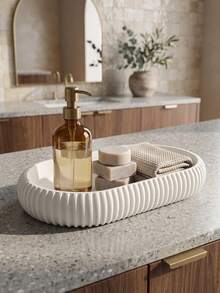 Kitchen Sink Tray, Oval Decorative Countertop Storage Tray, Resin Drain Tray For Sponge, Dish Brush, Soap, Kitchen Counter Organizer,Decorative Vanity Tray, Oval Resin Tray, Soap Dish Tray, Sink Caddy Tray - Multicolor - View 3