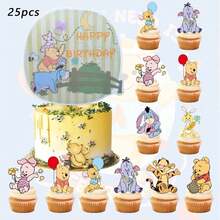 Disney Kitchen & Dining Dessert Decor Tools Winnie The Pooh Cake Decoration Set, Cartoon Character Dessert Toppers With Honey Pot, Suitable For Birthday Celebrations, Halloween, Christmas And New Year Party Decorations - View 1