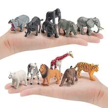 12pcs Simulation Animal Figure,Mini Wild Animal Model Toy,Education Science Teaching Toy, And Learning Toy,Tiger,Elephant,Lion - Multicolor - View 3