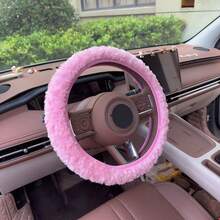 1pc Premium Plush Winter Steering Wheel Cover, Car Interior Accessory, Car Steering Wheel Protector - Multicolor - View 6