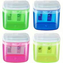 8pcs Handheld Dual-Hole Colored Pencil Sharpeners, Portable Pencil Sharpeners, Suitable For Classroom, Office, Christmas Gift Choice, Back To School/Back To School Season/Halloween/Christmas Essential - Multiple Styles - View 2