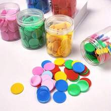 100pcs Multicolor Plastic Math Counting Chips | Educational Math Manipulatives, Suitable For Interactive Learning, Counting And Sorting, Back To School - Multicolor - View 2