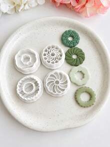 Round Cutters Clay Cutters For Earrings, Minimalist Acrylic Polymer Clay Earring Cutter Mold, Floral Patterns Small Shape, Jewelry Making Supplies - White - View 3