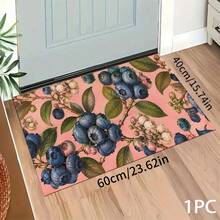 Pink Background Blueberry Print Long Runner Rug, Home Indoor Decor, Kitchen Runner, Entryway Mat, Hallway Entrance Decor, Bedroom Bedside Rug, Living Room Rug, Laundry Room Mat, Bathroom Mat, Suitable For Apartment, Dorm And Home Daily Decor - Multicolor - View 13