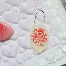 Dompet Koin Silikon Oval Motif Kartun Lucu, Tas Penyimpanan Earphone dan Lipstik Mini Portabel, Dengan Rantai Bola, Dompet Uang Receh Kecil yang Manis, Cocok untuk Anak Perempuan - A - View 9
