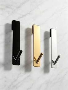 Stainless Steel S-Shaped Shower Towel Bar, Suitable For Glass Doors, Bathroom Bathrobe Hooks, Wall-Mounted Coat Rack, Clothes Hanger, Hooks, Hangers, Room Decor, Behind-The-Door Clothes Rack, Wall Rack, Bathroom Storage - Multicolor - View 9